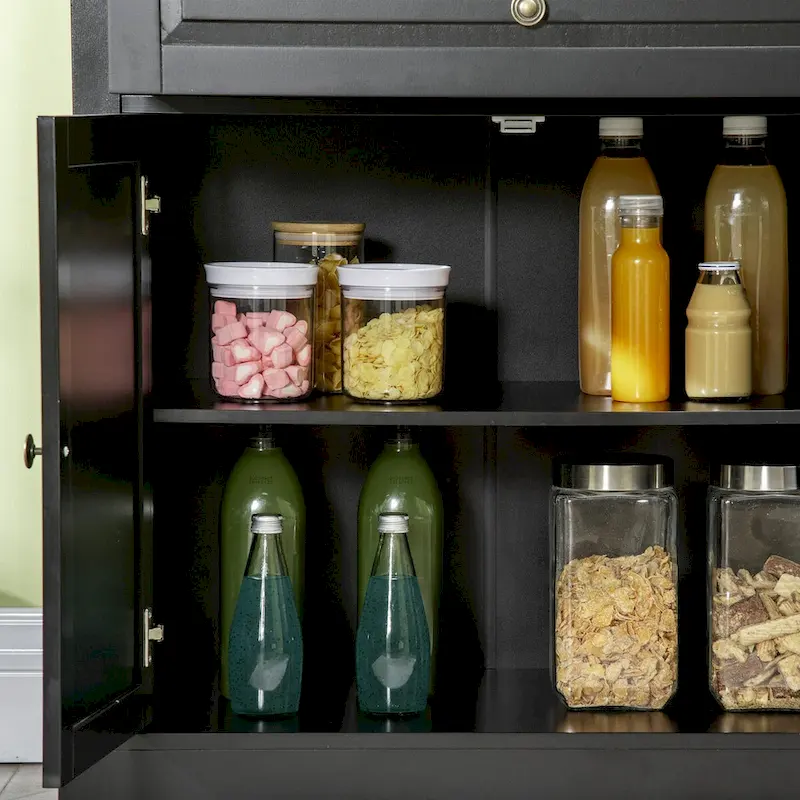 Sideboard Buffet Cabinet, Modern Kitchen Cabinet with 2 Drawers and Adjustable Shelves, Coffee Bar Cabinet