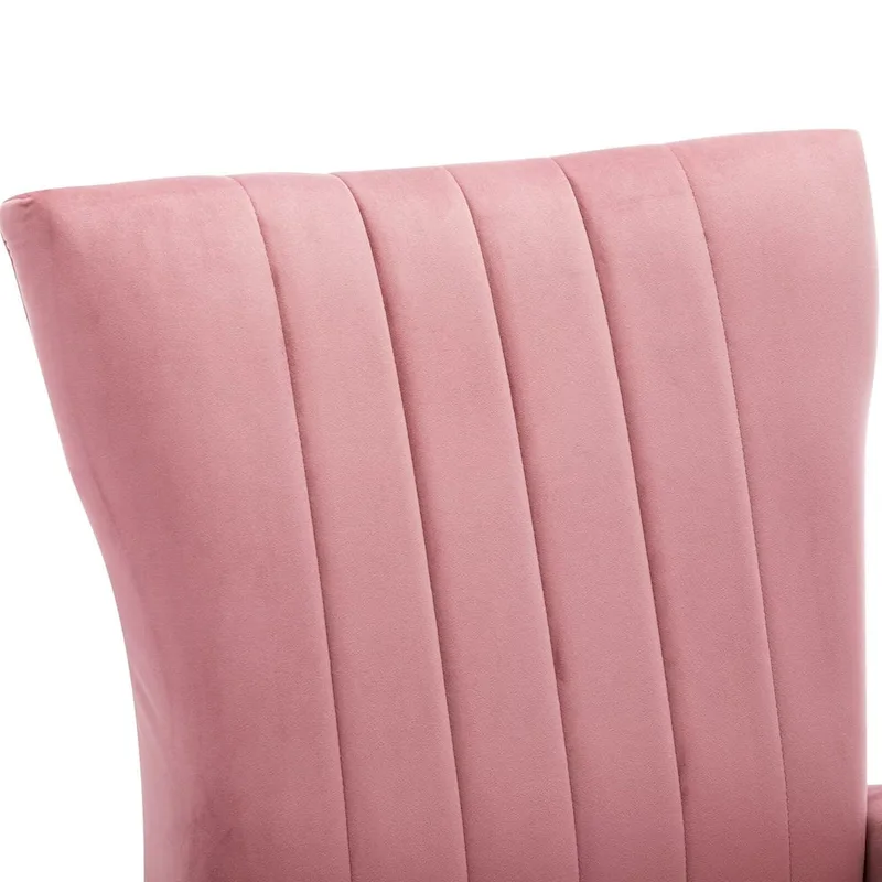 Velvet Comfy Accent Chair Cozy Arm Chair with Wingback and Gold Metal Legs