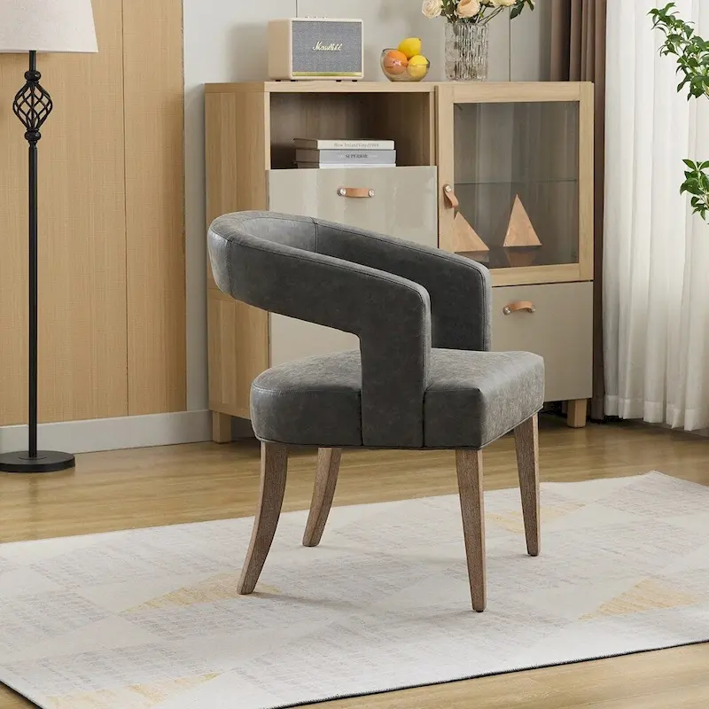 25.79 Wide Modern Barrel Open Back Upholstered Accent Chair