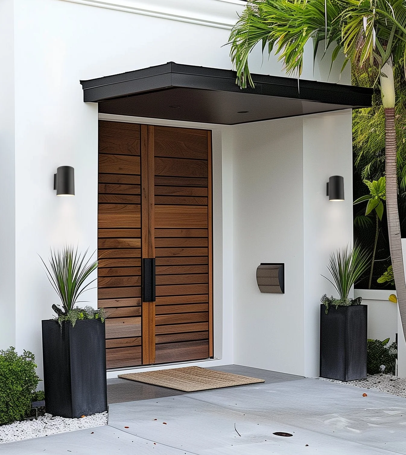 Enzo 8 Modern Outdoor Weatherproof Wall Sconce, 2-Pack