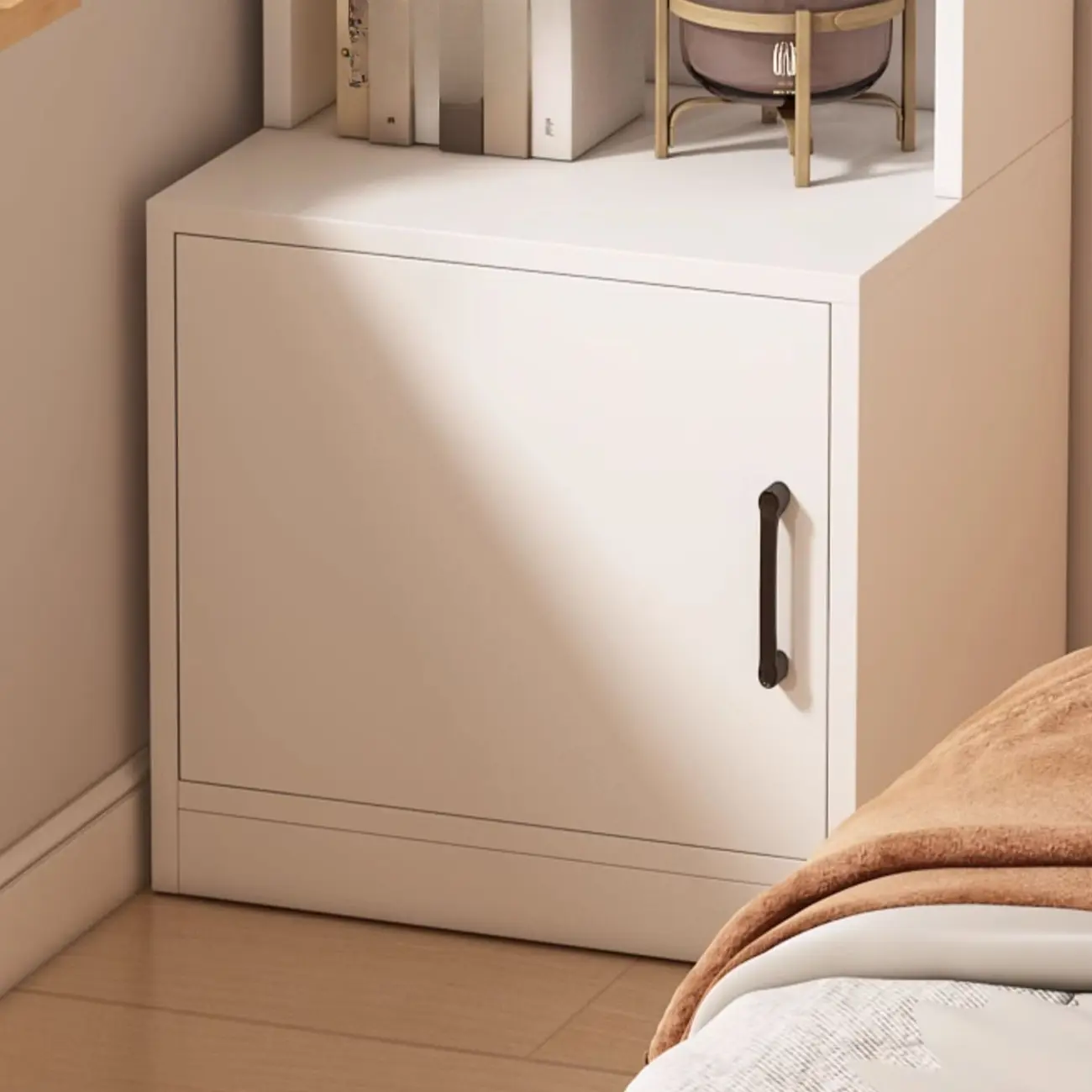 Multi-functional Wooden 5-Shelf Closed Back White Bookcase