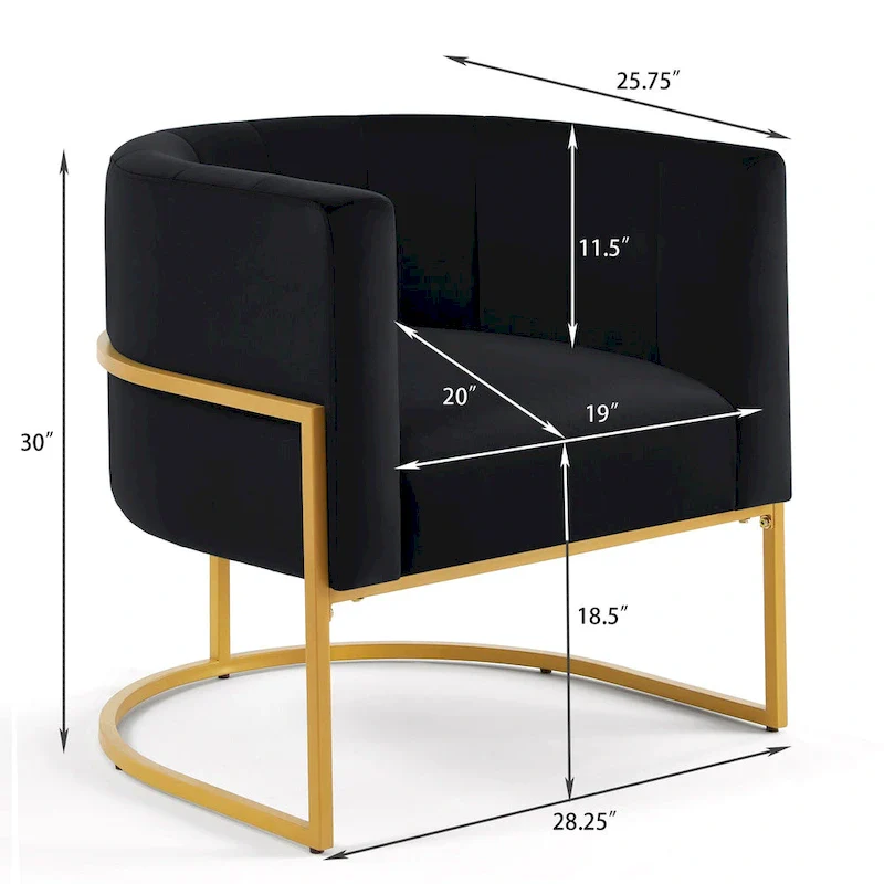 Accent Chair with Golden Metal Stand