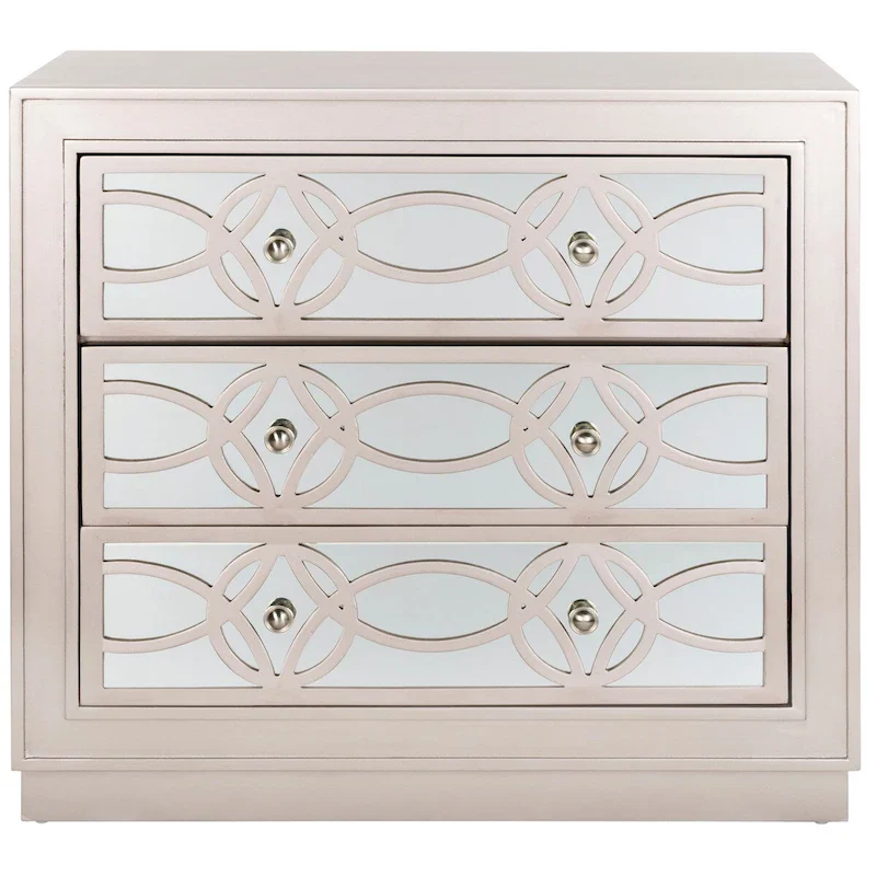 Tiny 3-Drawer Nickel Storage Chest - 32Wx16Dx29H