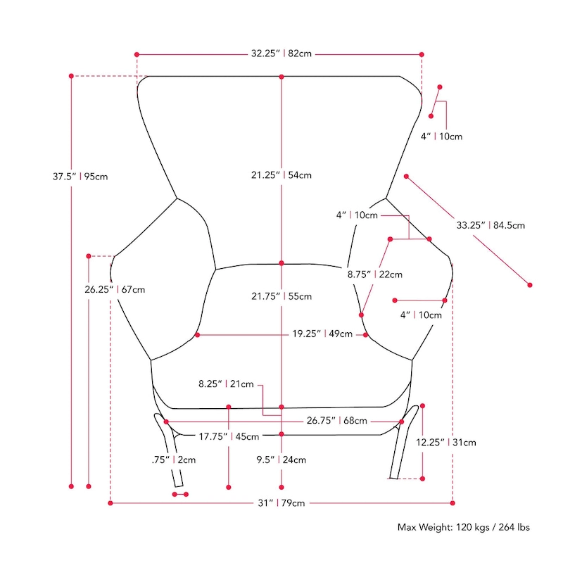 Eliana Modern Wingback Accent Chair