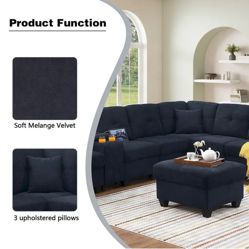 Velvet Modular Sectional Sofa