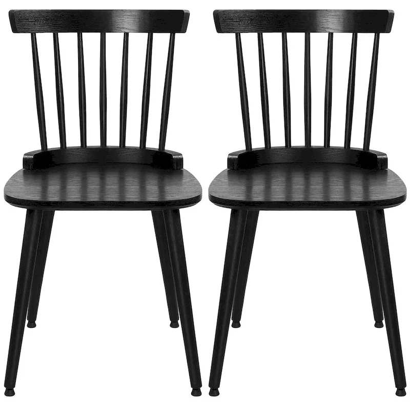 Farmhouse Dining Chairs with Spindle Back - 33.3H x 17.4W x 19.7D