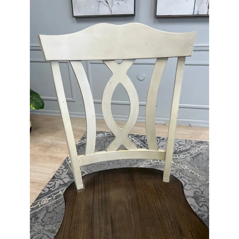 7 Piece Solid wood Two Tone Dark Brown & White Expendable Dining Set