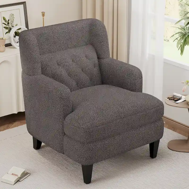 Upholstered Accent Chair Tufted Armchair for Living Room and Bedroom