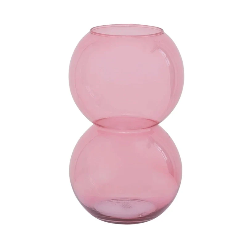 Vase Recyled Glass Bulb Branded Apricot - Pink