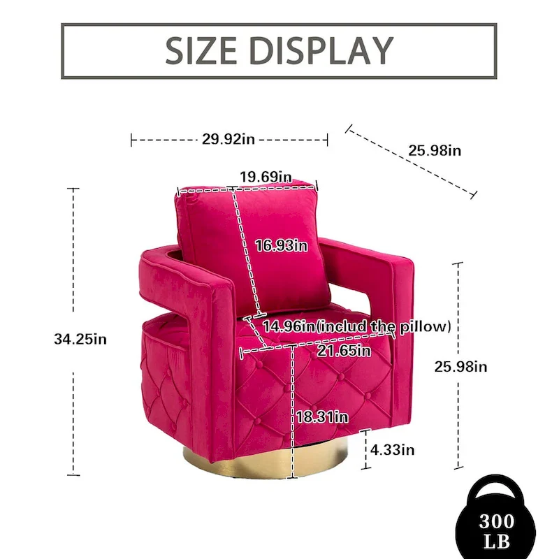 Fabric pull buckle living room rotating leisure chair, reception and negotiation chair