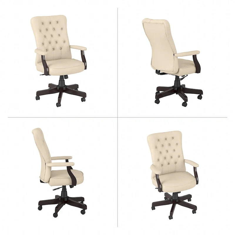 High Back Tufted Office Chair with Arms by