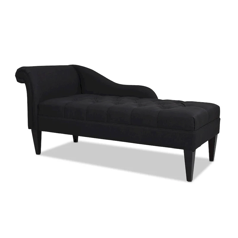 Harrison 64 Mid-Century Tufted Rolled-Arm Chaise Lounge