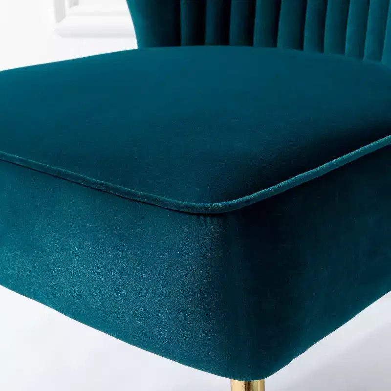 Quentin Velvet Accent Side Chair with Padded Seat Set of 2 | Karat Home