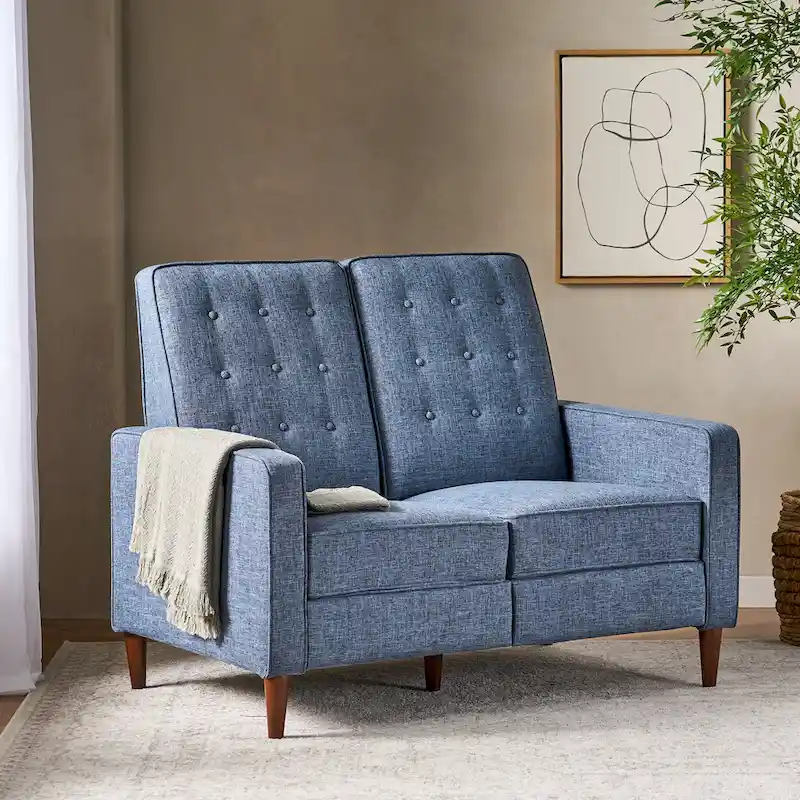 Denison Upholstered Loveseat Pushback Recliner by Christopher Knight Home