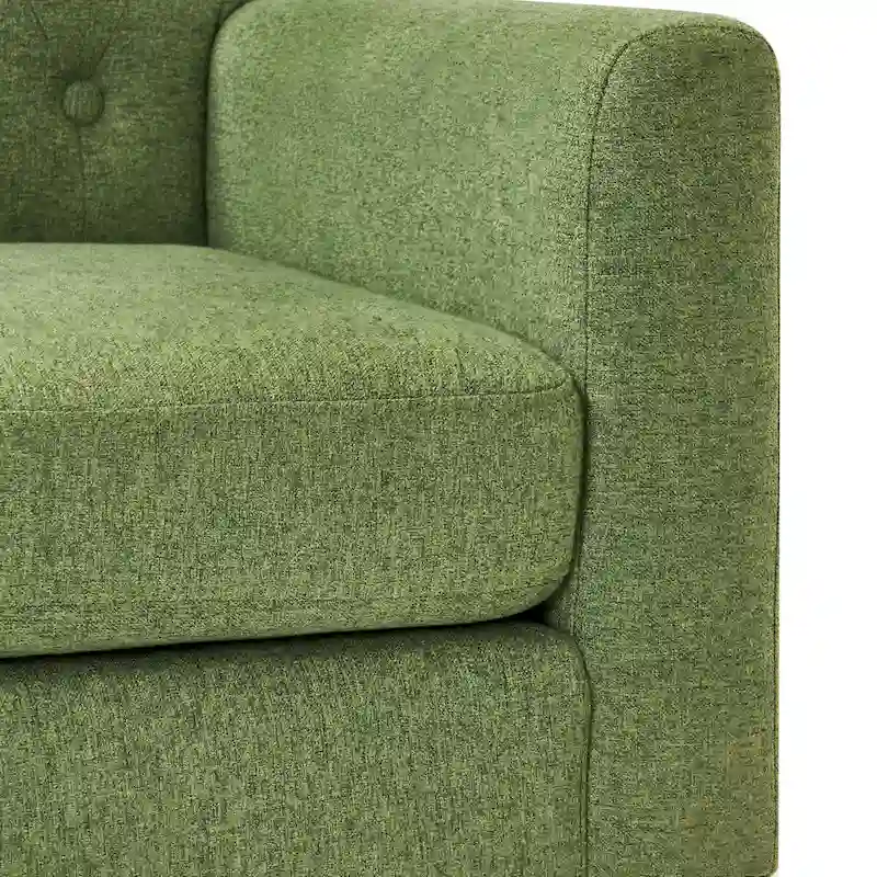 LUE BONA Modern Upholstered Accent Chair Linen Fabric Button Tufted Armchair with Solid Wood Frame - 28.5 W X 27.25 D X 33.75 H