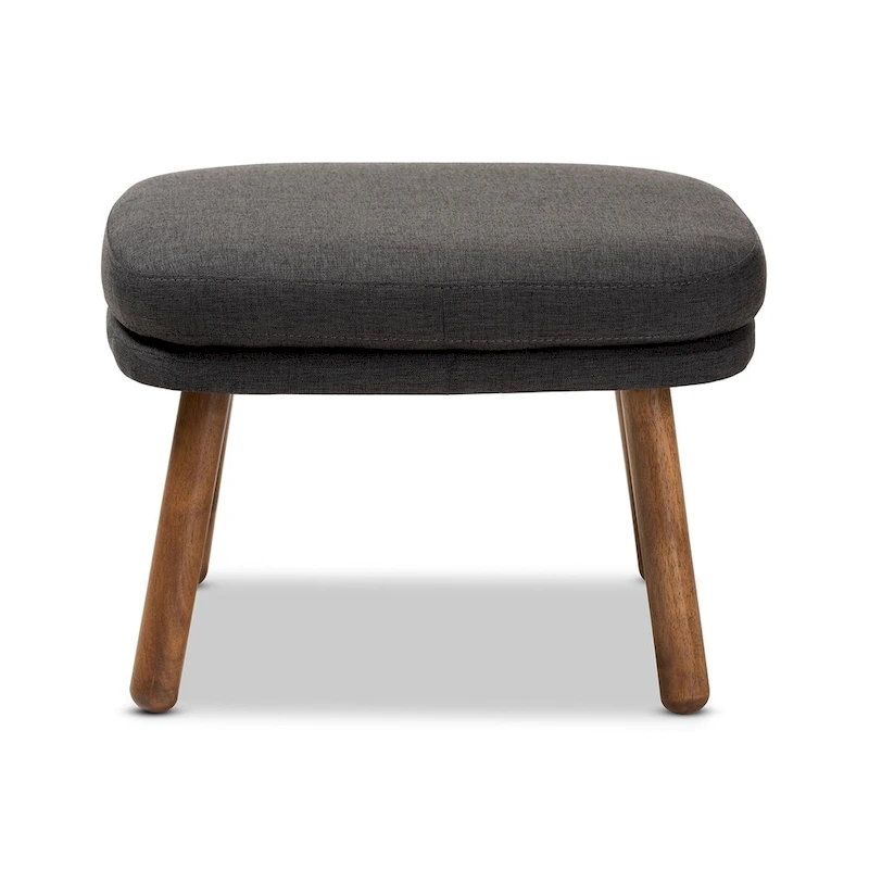 Mid-Century Fabric Upholstered Ottoman by Baxton Studio