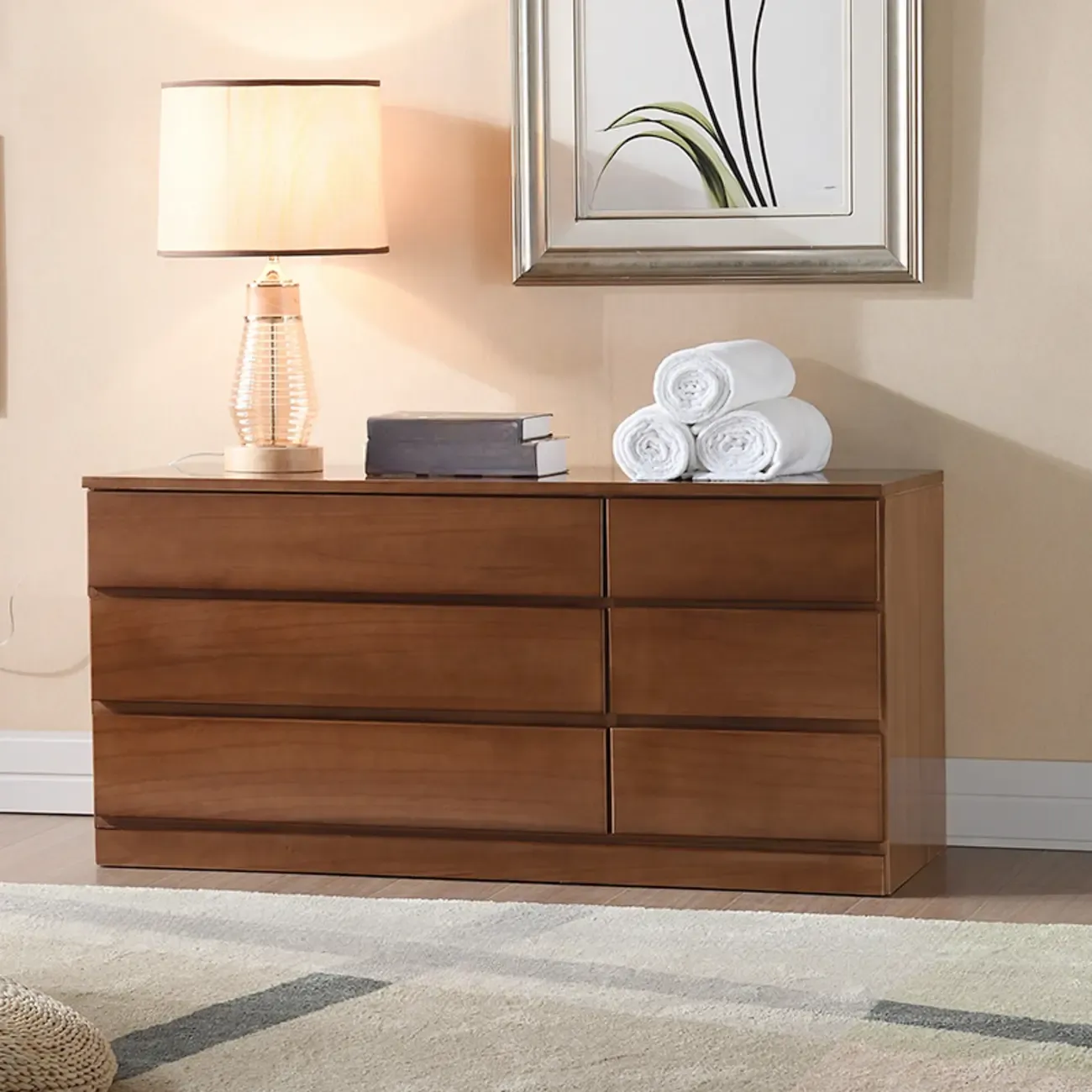 Classic Wooden Double Dressers with 7-Drawer