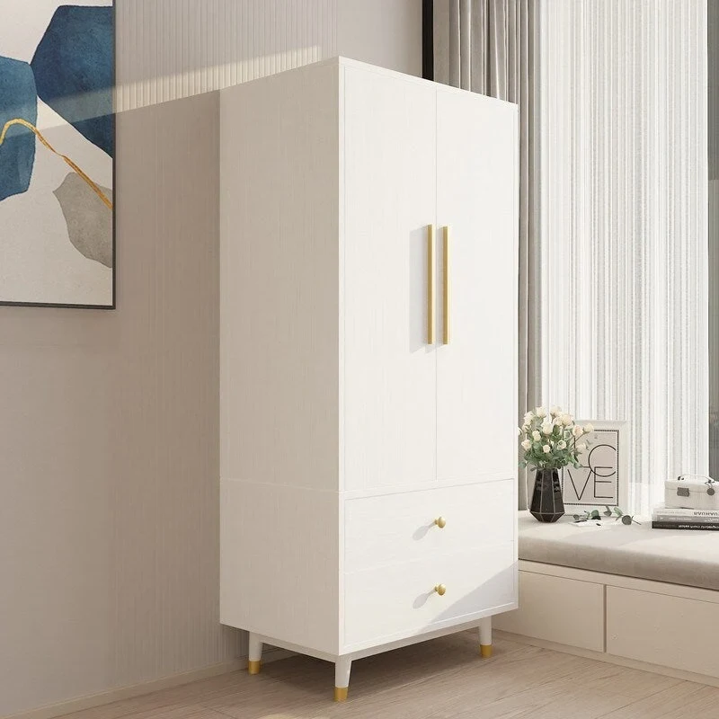 Wooden Armoire with 2-Drawer and 2-Door