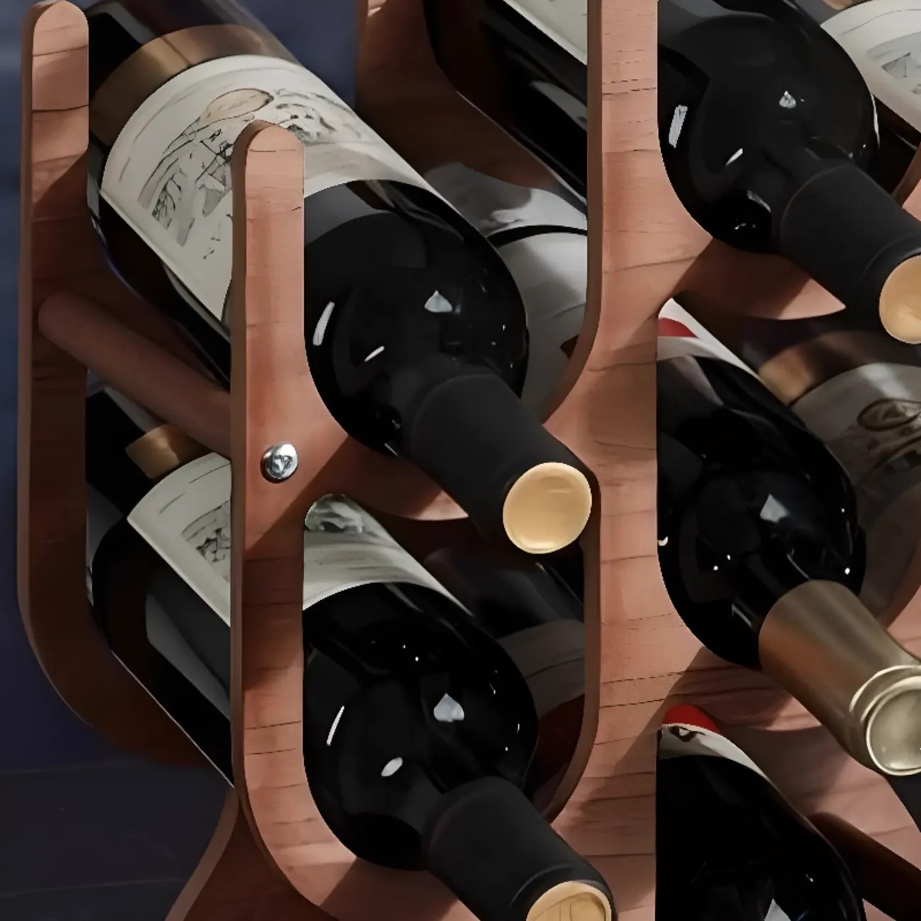 Wooden Stackable Nestable Countertop Wine Holder Bottle