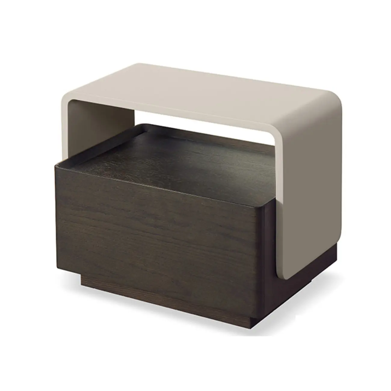 Chic Manufactured Wood Shelf & Drawer Nightstand