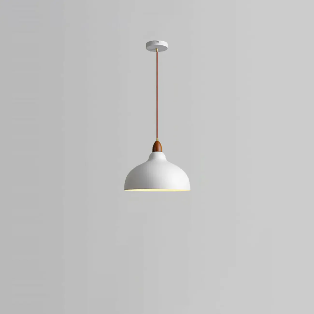 Modern White Metal Bowl Adjustable Kitchen Pendant Light