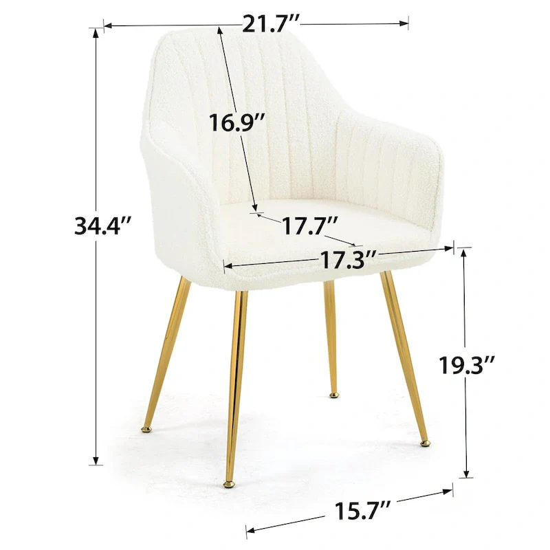 Accent Arm Chairs Set of 2 Upholstered Velvet Dining Chairs