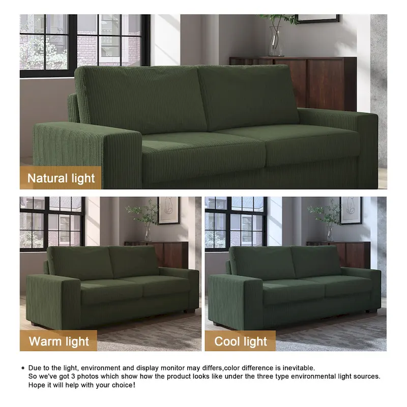 Modern 80 Upholstered Fabric 3-Seater Sofa