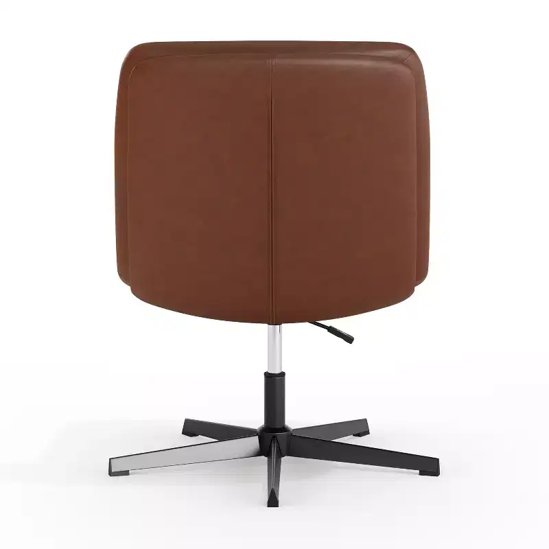 Merrick Lane Mid-Back Height-Adjustable Stationary Armless Swivel Office Chair - Padded Upholstered Wide Back and Seat, Strong Frame