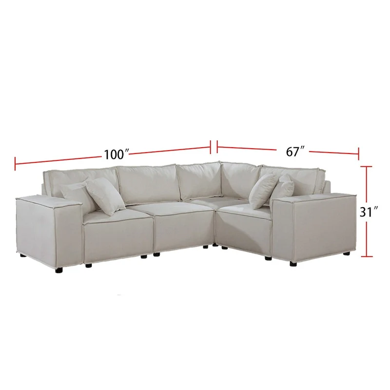 Modular Sectional Sofa with Ottoman
