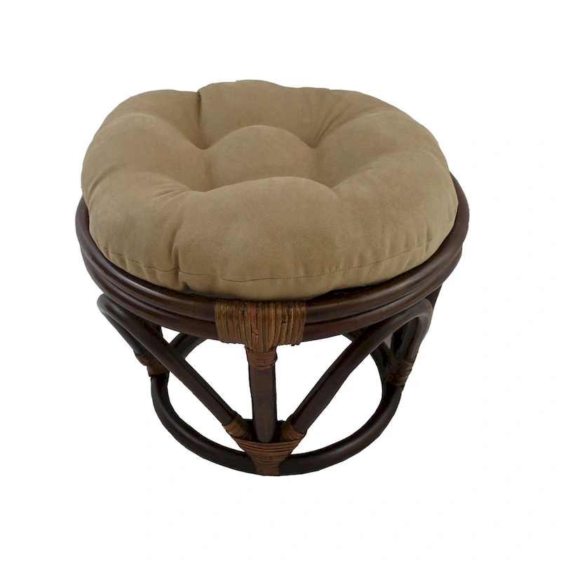 Bali 18-inch Footstool with Microsuede Cushion