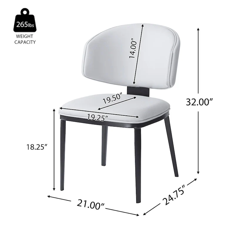 '- PU Leather Upholstered Dining Chairs