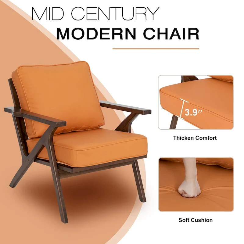 Accent Chair Living Room Chairs Mid Century Modern Chair Leisure Side Reading Arm Chair