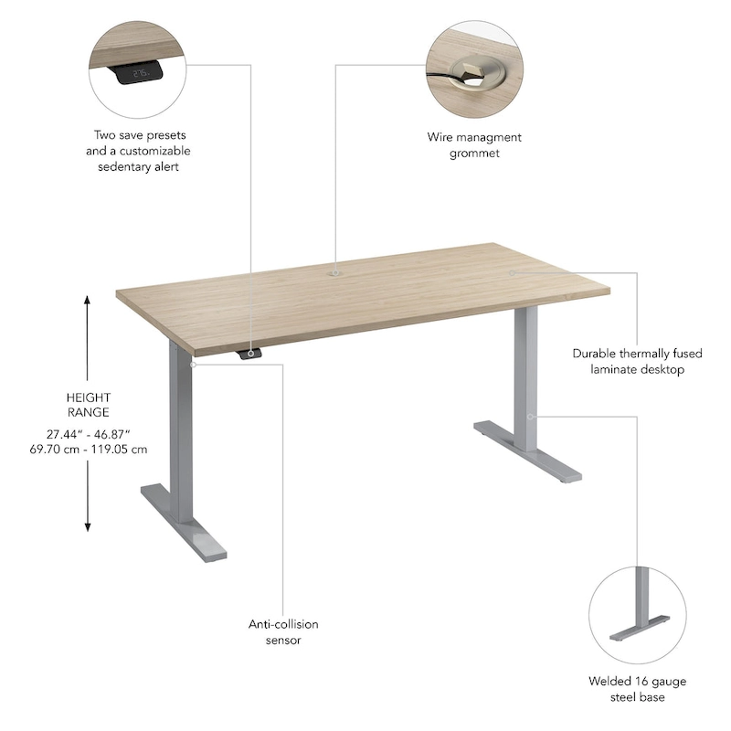 Bush Business Furniture Move 60 Series 60x30 Adjustable Standing Desk