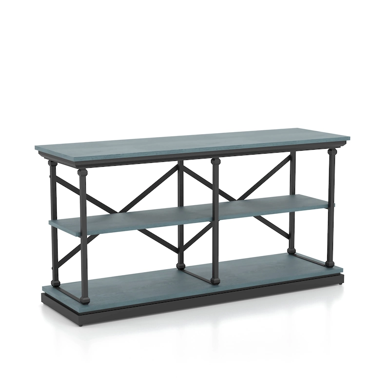Marcin Transitional 59-inch Steel 2-Shelf Console Table by Furniture of America