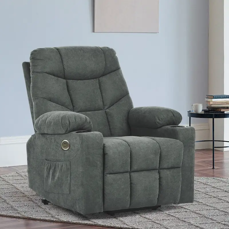 Moasis Flannel Massage and Heating Recliner Sofa Chair