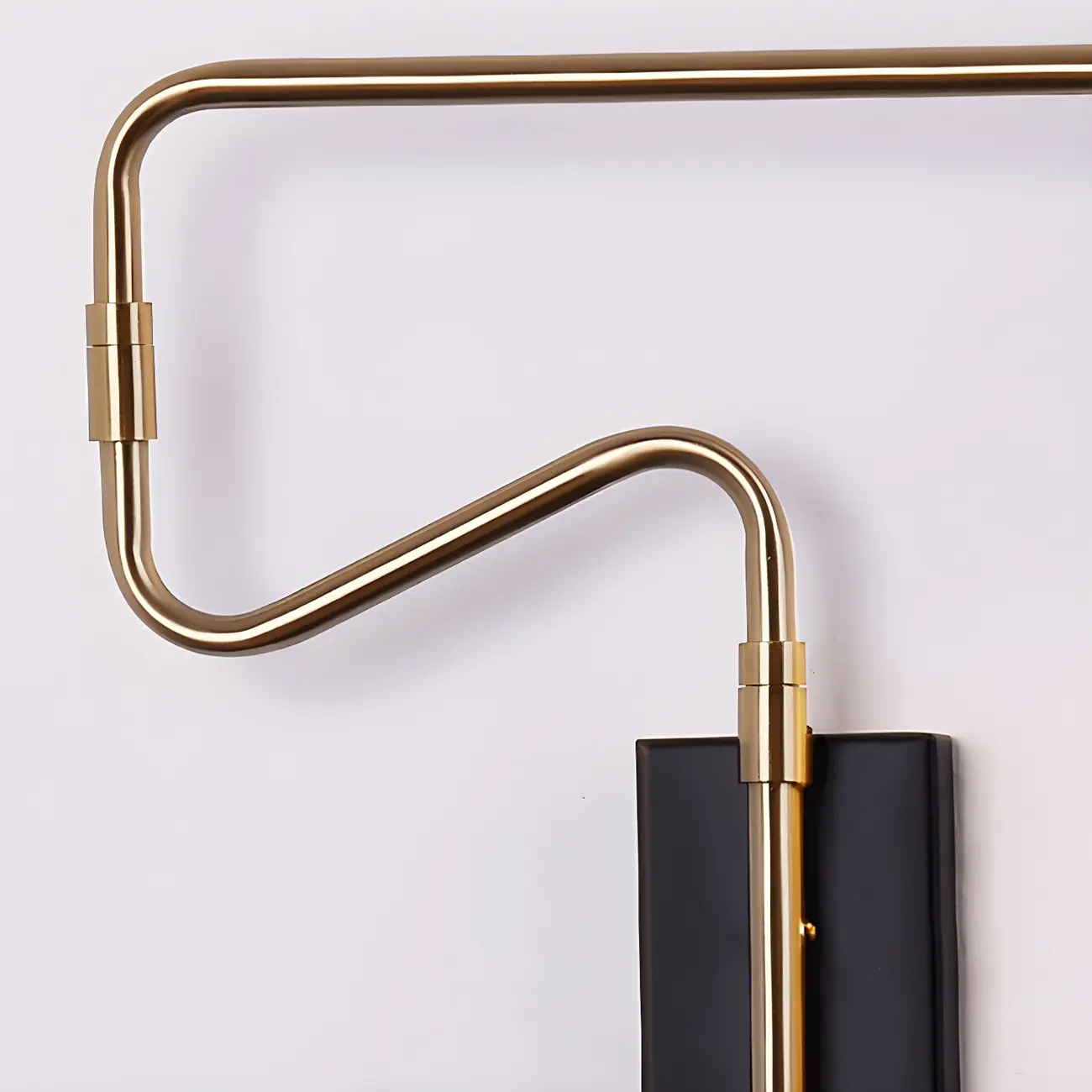 Modern Black Shade Brass Swing Arm Wall Light