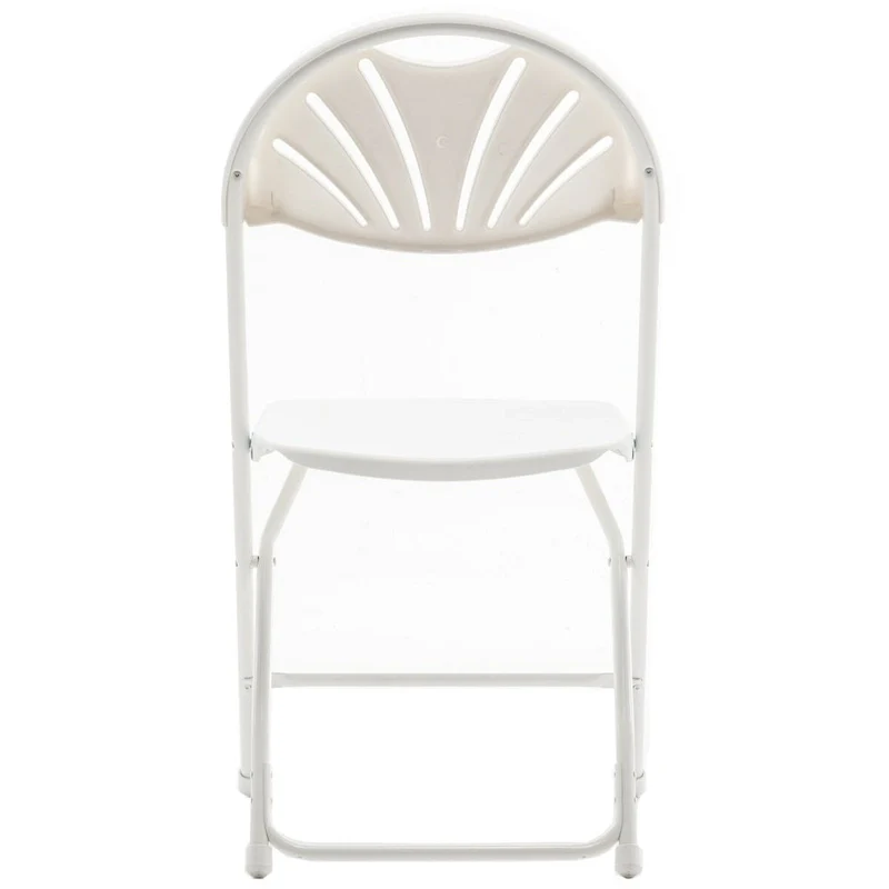 White Plastic Folding Chair Steel Frame Commercial High Capacity Event Chair Lightweight Wedding Party Set of 6