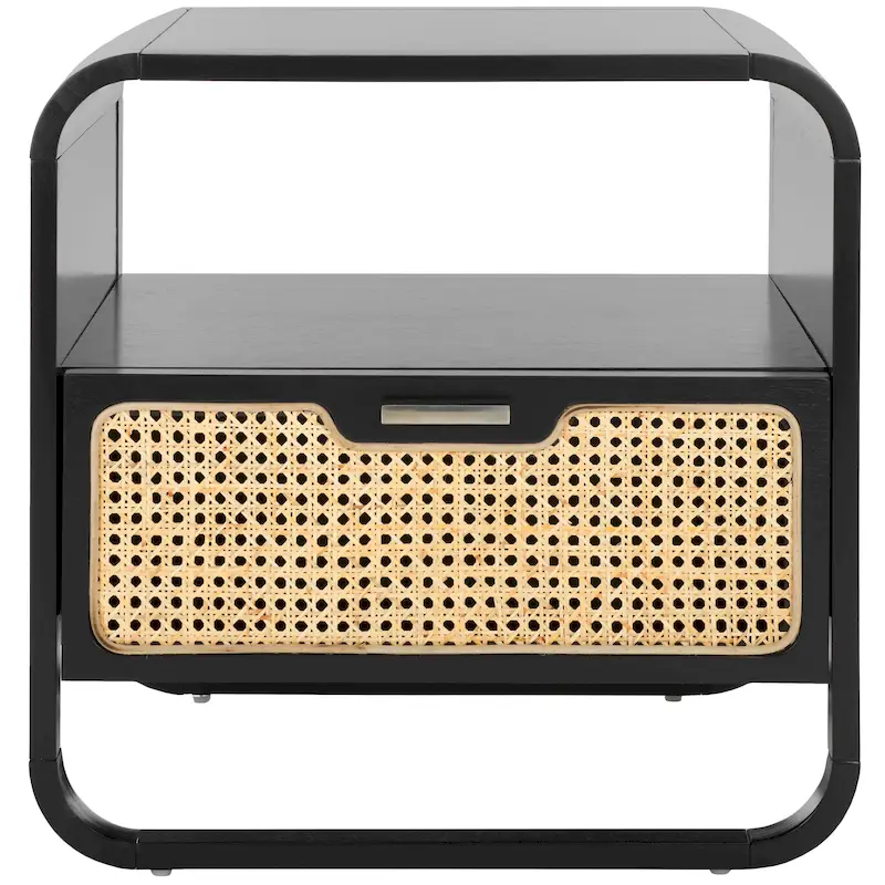 Newport Furnishings 1-Drawer Rattan Nightstand with Open Shelf - Fully Assembled