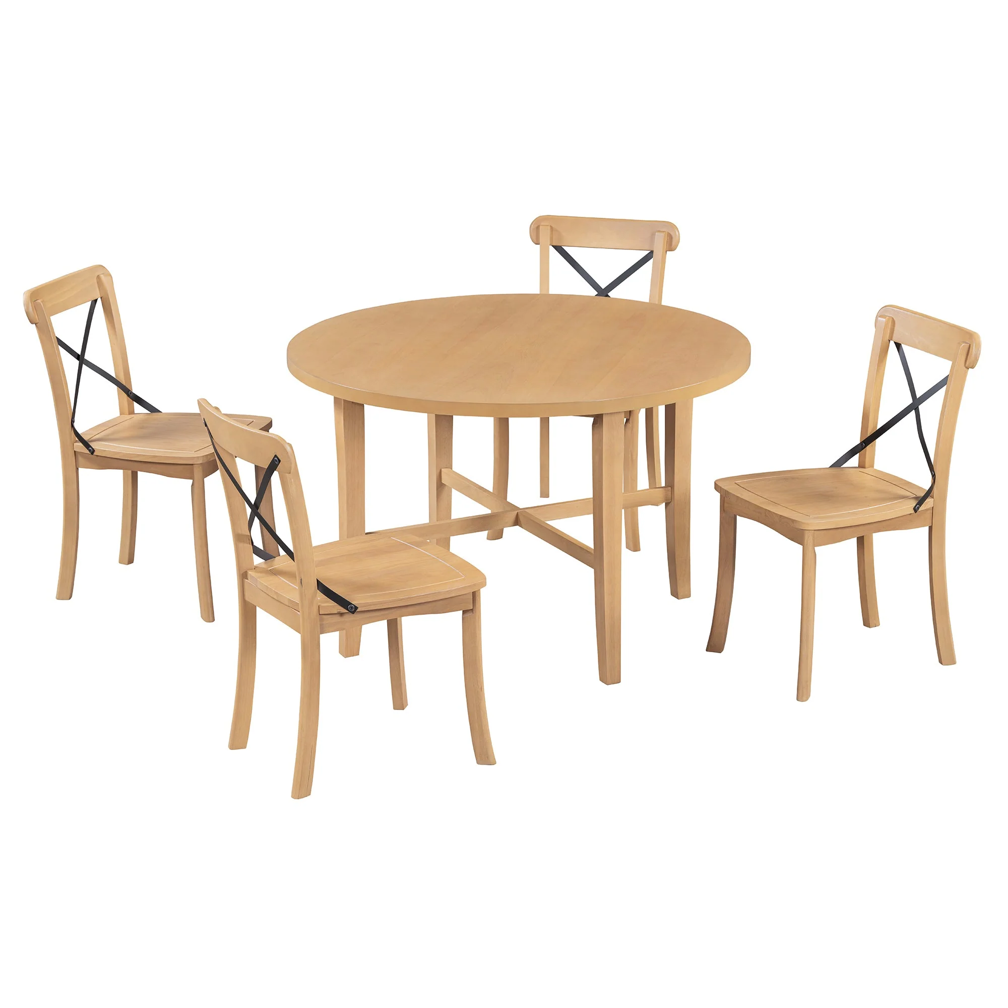 Walker Edison | Retro Simple 5-piece Dining Set with 4 Chairs