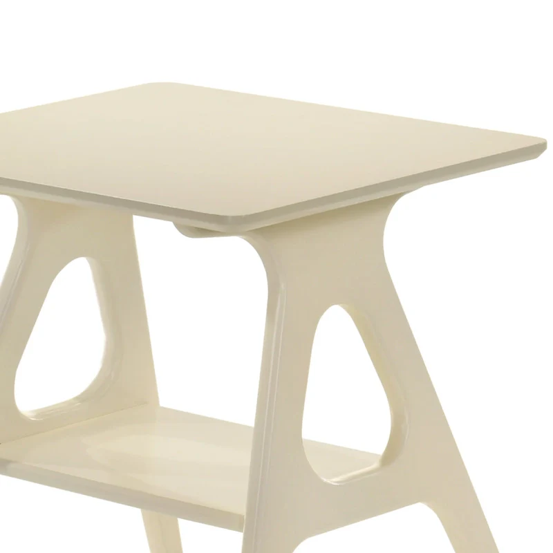 Roundhill Furniture Arona Mid-Century Modern Wood End Table with Shelf