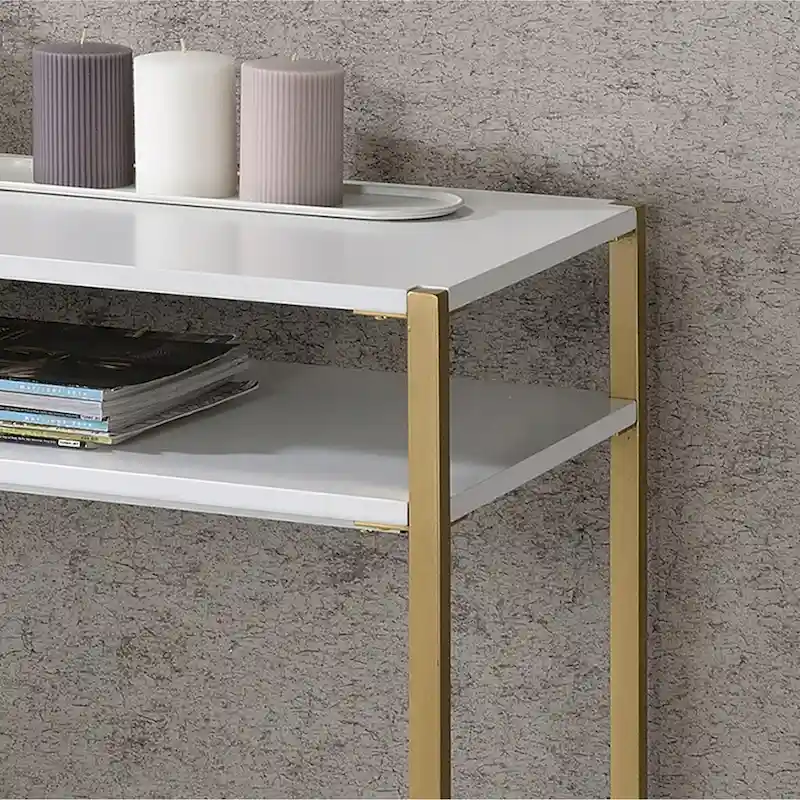 Raven Glam 48-inch Steel 3-Shelf Console Table by Furniture of America