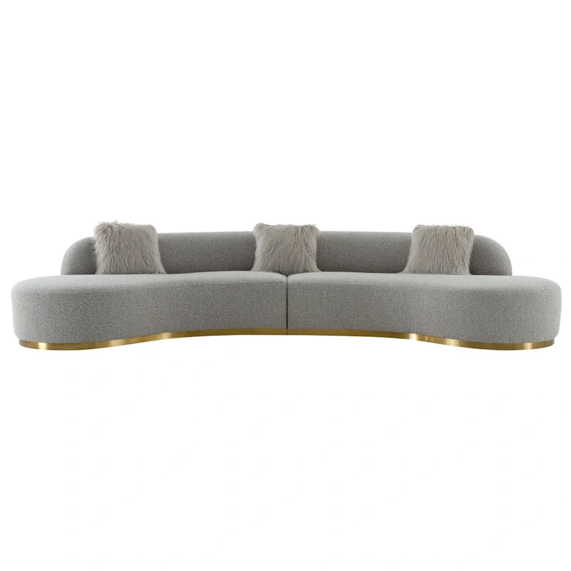 Curved Sofa with 3 Pillow Included