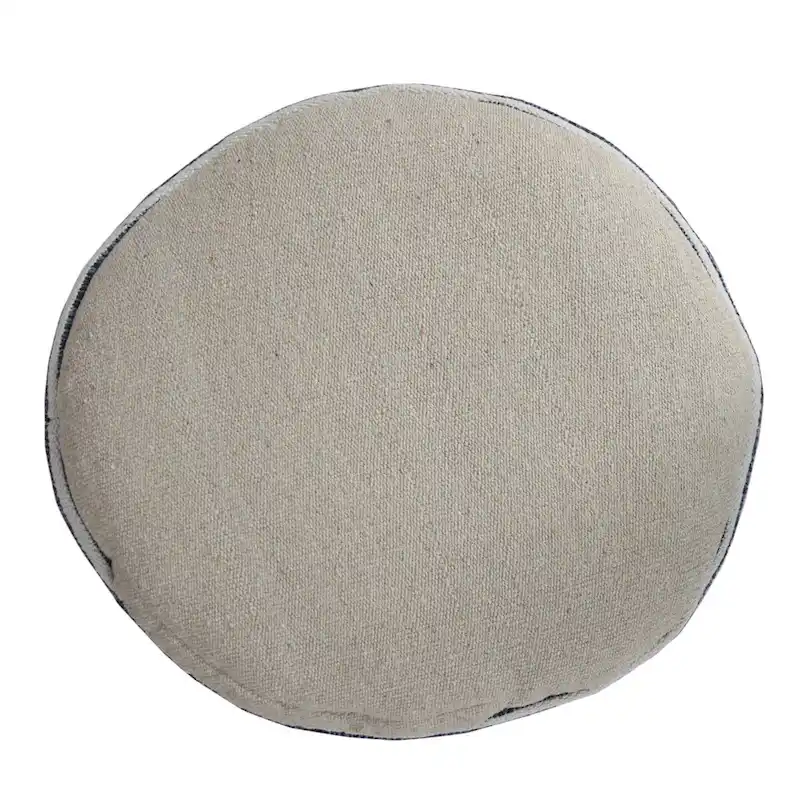 HomeRoots 18 Blue 100% Cotton Ottoman