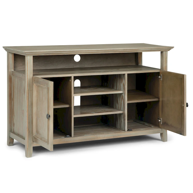 WYNDENHALL Halifax 54 inch Wide Solid Wood Transitional TV Stand - 54 W x 18.9 D x 31.9 H