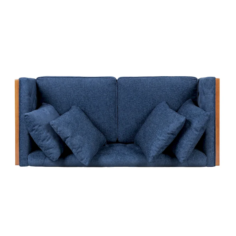 Tufted Loveseat with Accent Pillows