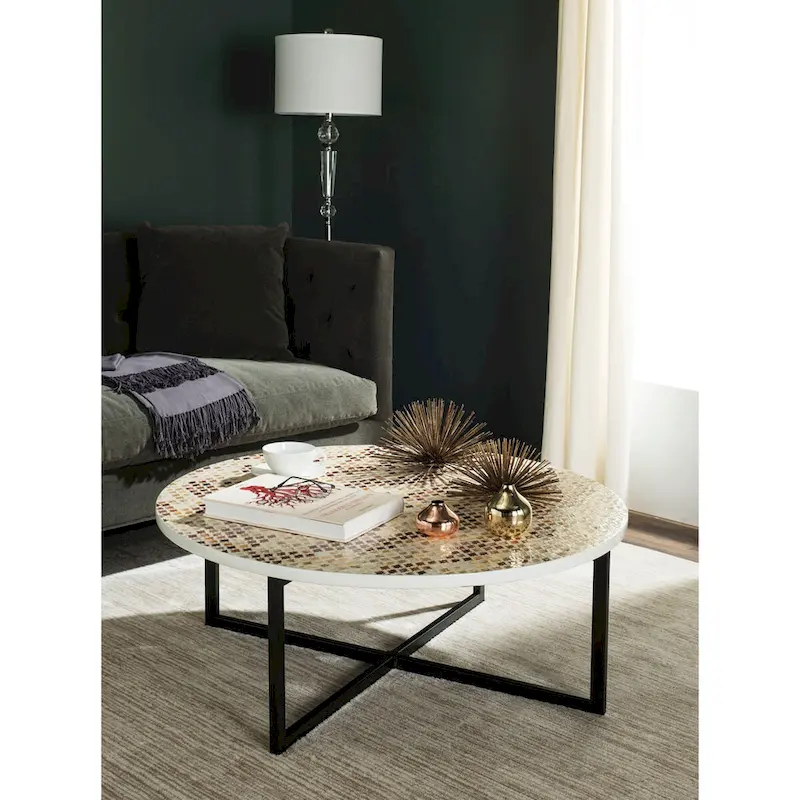 Marharita Cream Coffee Table - 39.8 x 39.8 x 15.4 - 40Wx40Dx15H