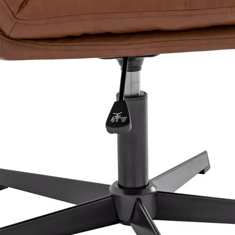 Merrick Lane Mid-Back Height-Adjustable Stationary Armless Swivel Office Chair - Padded Upholstered Wide Back and Seat, Strong Frame