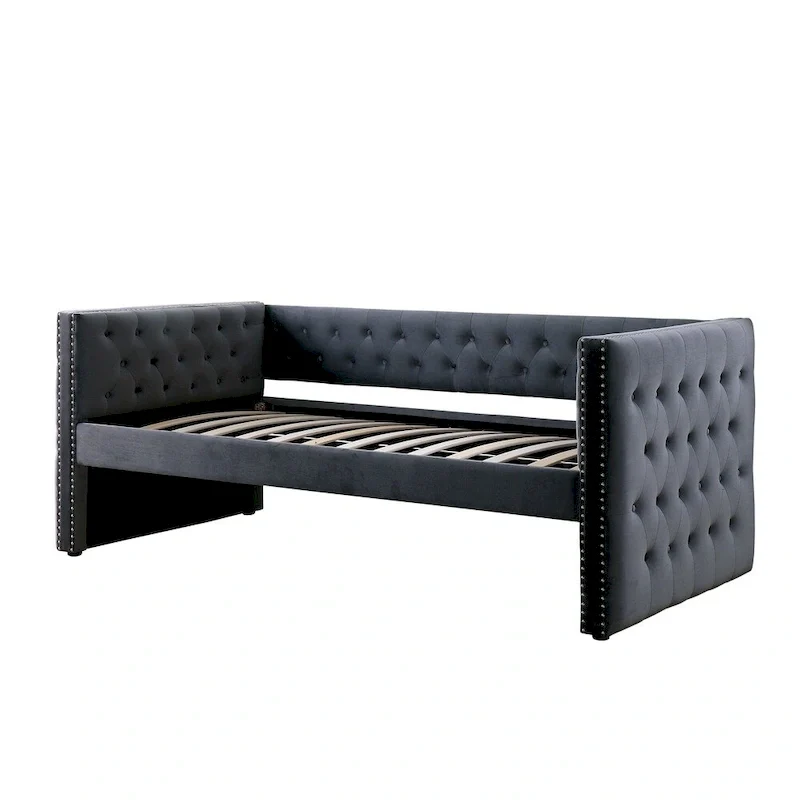 Gracewood Hollow Mokatsi Glam Tufted 2-Piece Daybed with Trundle Set