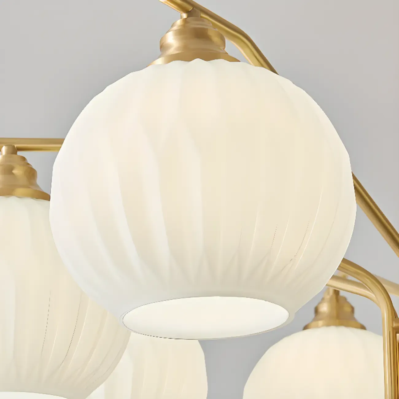 Modern 8-light Glass Globe Chandelier with Adjustable Height