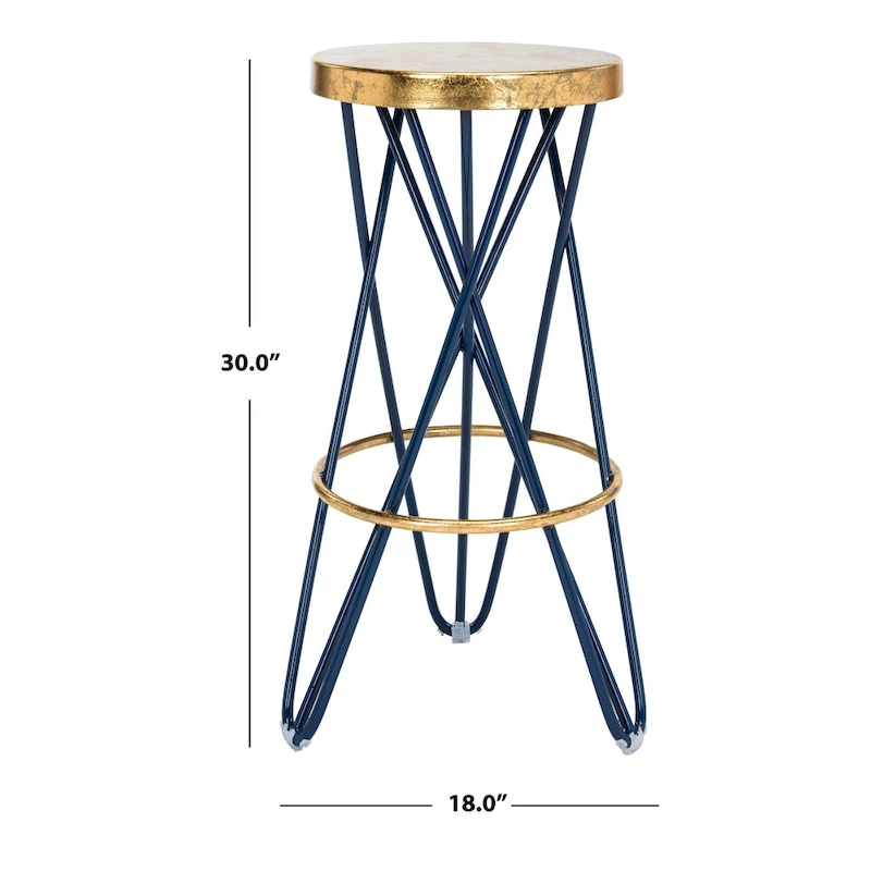 SAFAVIEH Elissa 30 Inch Gold Leaf Bar Stool - 18  x 18  x 30  - 18Wx18Dx30H